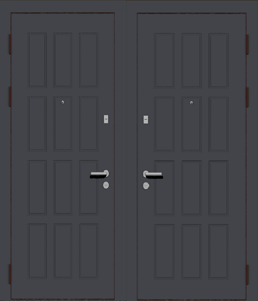 Металлическая дверь с отделкой МДФ Эмаль с классической фрезеровкой